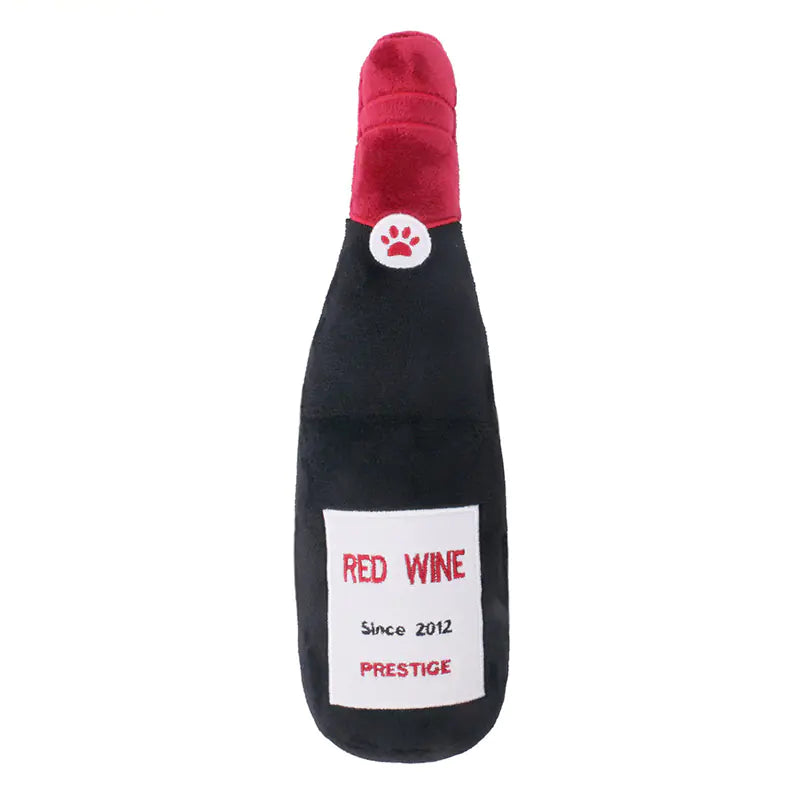 Plush Vocal Toys for Cats and Dogs - Wine Bottle